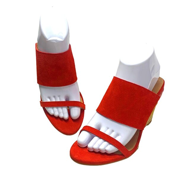 Free People Glorieta Red Suede Rainbow Ombre‎ Espadrille Wedge Sandals - Picture 9 of 12